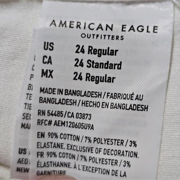 American Eagle Super Stretch White Ripped Knee Skinny Jeans Plus Size‎ 24 New - Picture 10 of 14